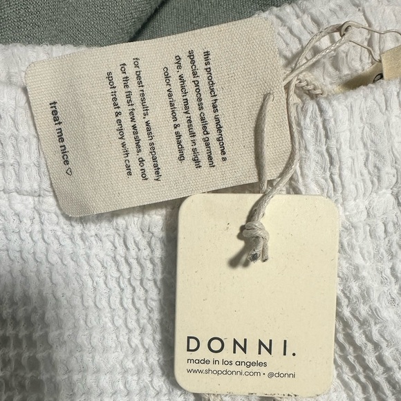 BRAND NEW ✨ Donni White Waffle Pants | Size: M - Picture 4 of 6